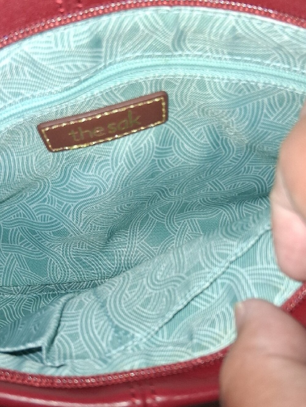 The Sak Two-Tone Burgundy and Brown Crossbody Convertable - Picture 12 of 16